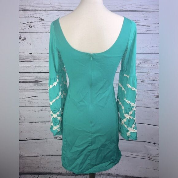 Judith March Green Bell Sleeve Mini Dress - Picture 5 of 7